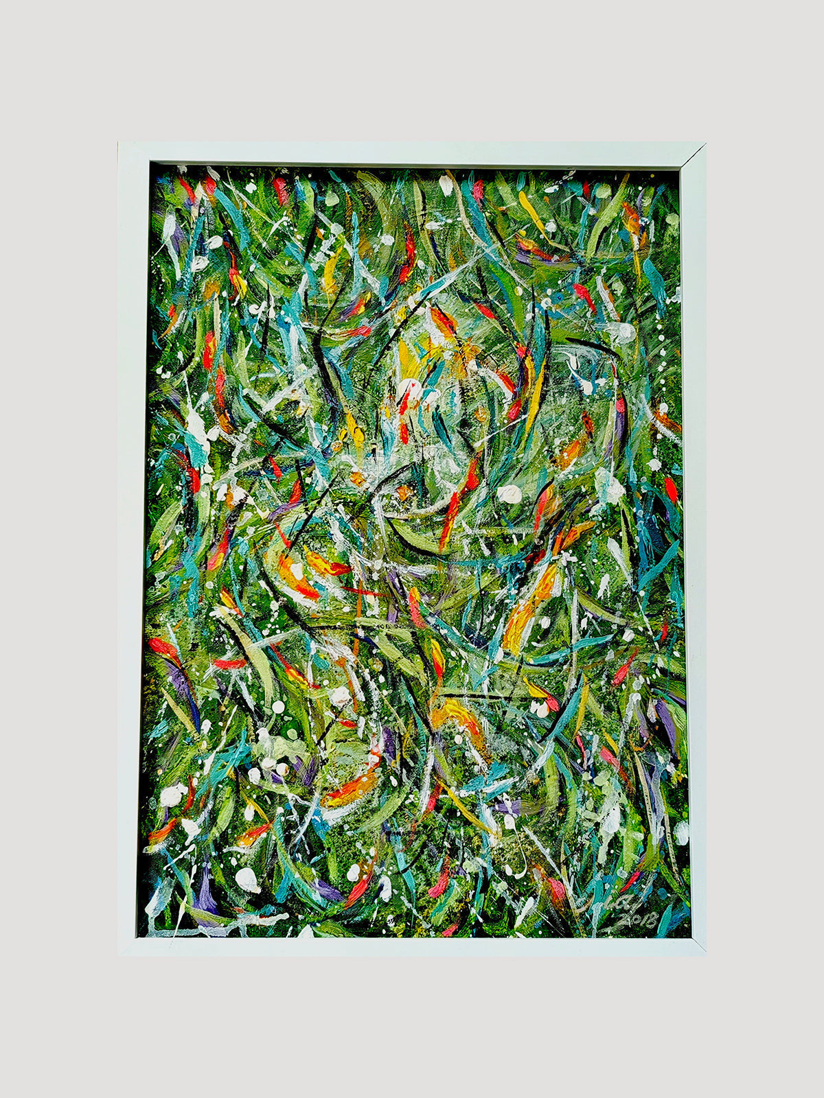 抽象画作《鱼群》